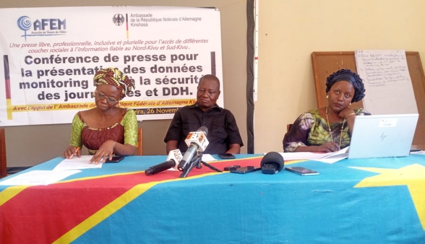  UVIRA: 20 cas des menaces contre la sécurité des journalistes dont une femmes sont enregistrés à Uvira par la cellule de monitoring de l'association des medias AFEM.